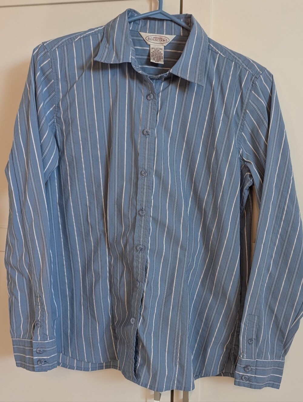 Northern Reflections Blue and White Striped Button-up Shirt